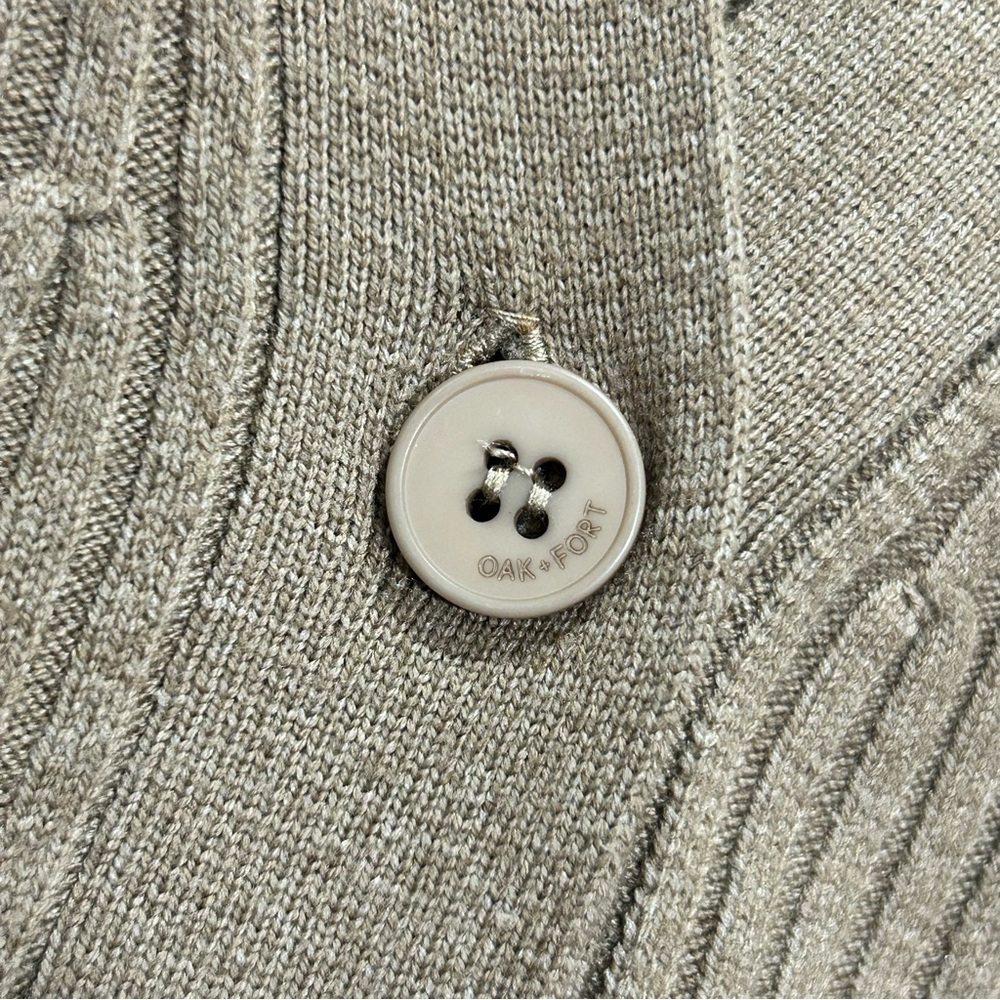 OAK + FORT Lead Gray Puffy Shoulder Cardigan in Women’s Size Small - Picture 4 of 6